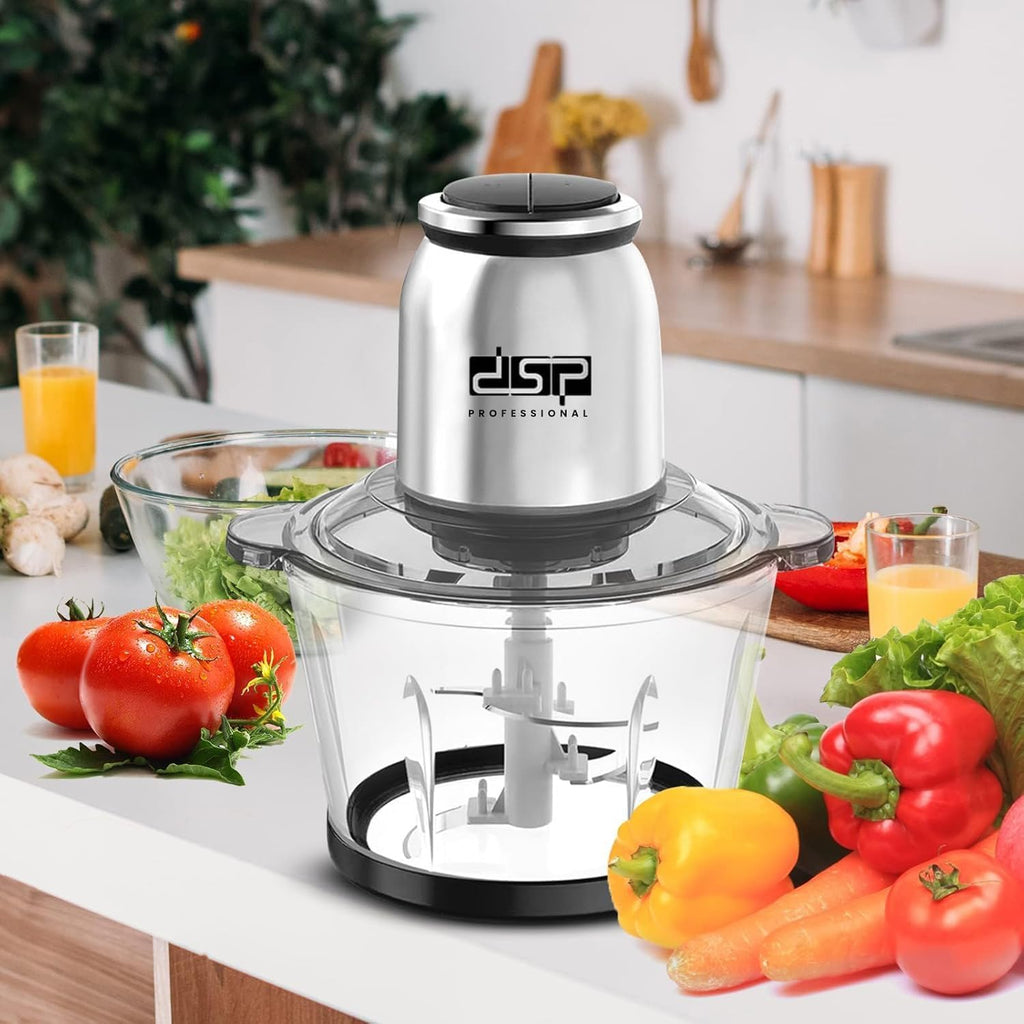 Food Chopper 2L, Electric Meat Grinder with 250W Pure Copper Motor, 2 Speeds, Glass Bowl and Stainless Steel Blades, 28000 RPM for Meat, Vegetables, Onion and Garlic, KM4102 - image 7