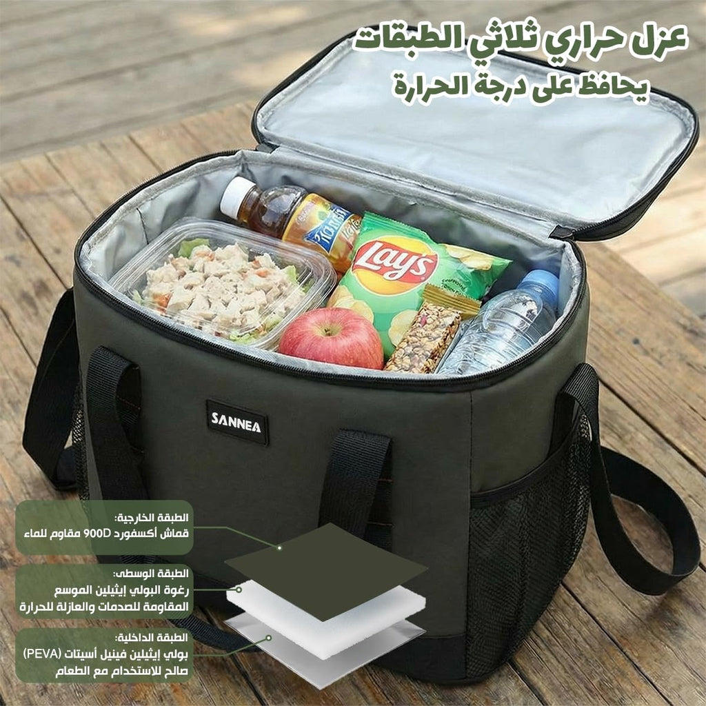 Insulated Lunch Bag 8L, Thermal Cooler Tote with Leak-Resistant Lining and Water-Resistant Exterior, Reusable Food Carrier for Work, School, Picnic and Travel, BB-566 (Green) - image 4