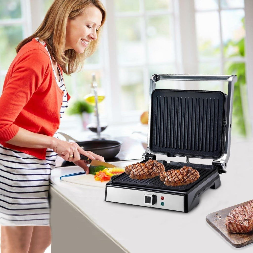 Electric Grill 1800W, Non-Stick Indoor Grilling Machine with 30 x 24cm Plate, Adjustable Temperature, Cool-Touch Handle and Power Ready Indicators, KB1048 - image 6
