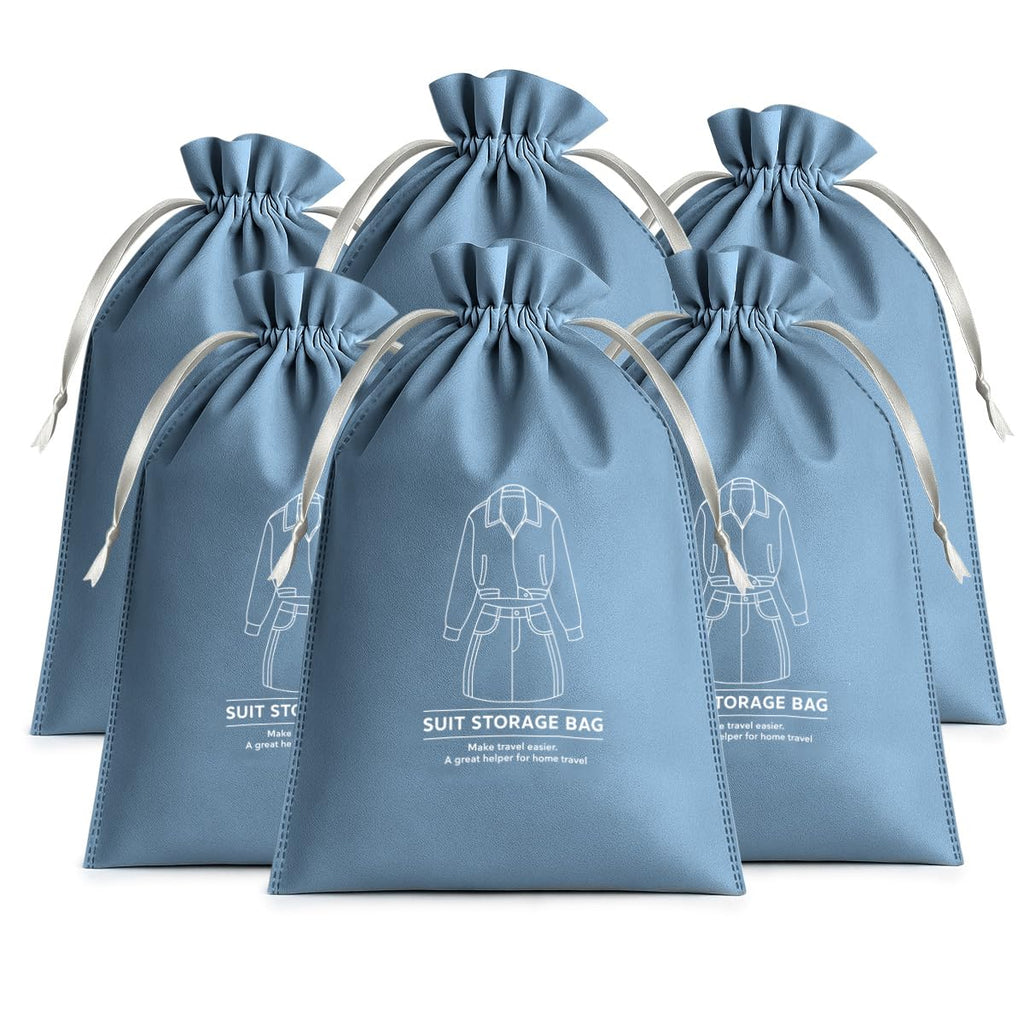 Suit Storage Bag 6Pcs - Travel Organizer for Men and Women, Dustproof Travel Storage, Multifunctional Packing Pouch, Ideal for Clothes, Socks and Towel, Suitcase 35x47CM (Blue) - image 1