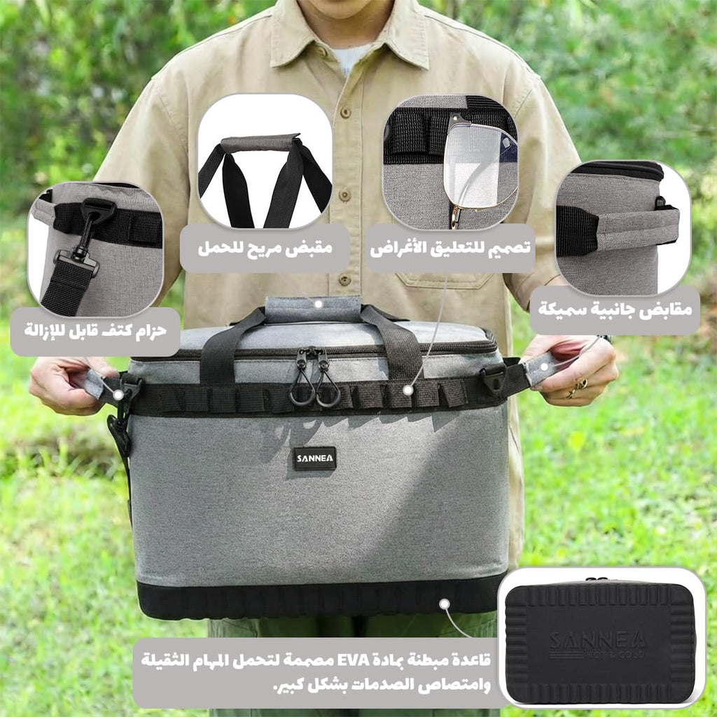 Thermal Lunch Bag Insulated Lunch Box Waterproof Leakproof Food Cooler Storage Tote For Work School Travel Picnic Hot And Cold Food, 26 L, BB-517 (Grey, 26 L) - image 4