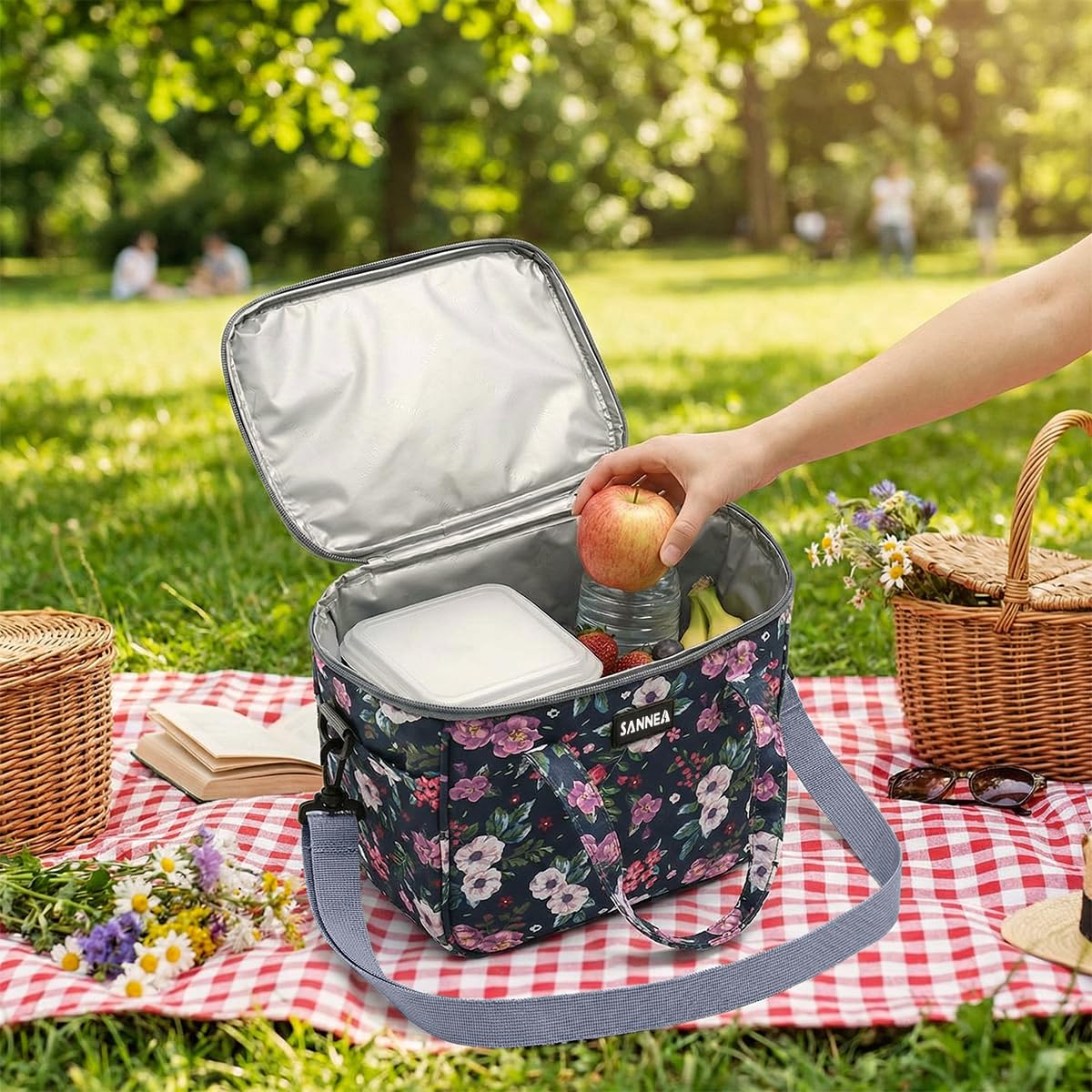 Insulated Lunch Bag 7L Thermal Lunch Box Cooler Tote, Waterproof Leakproof Food Storage Bag for Work School Picnic Travel, hanso, BB-547 (Floral) - image 5