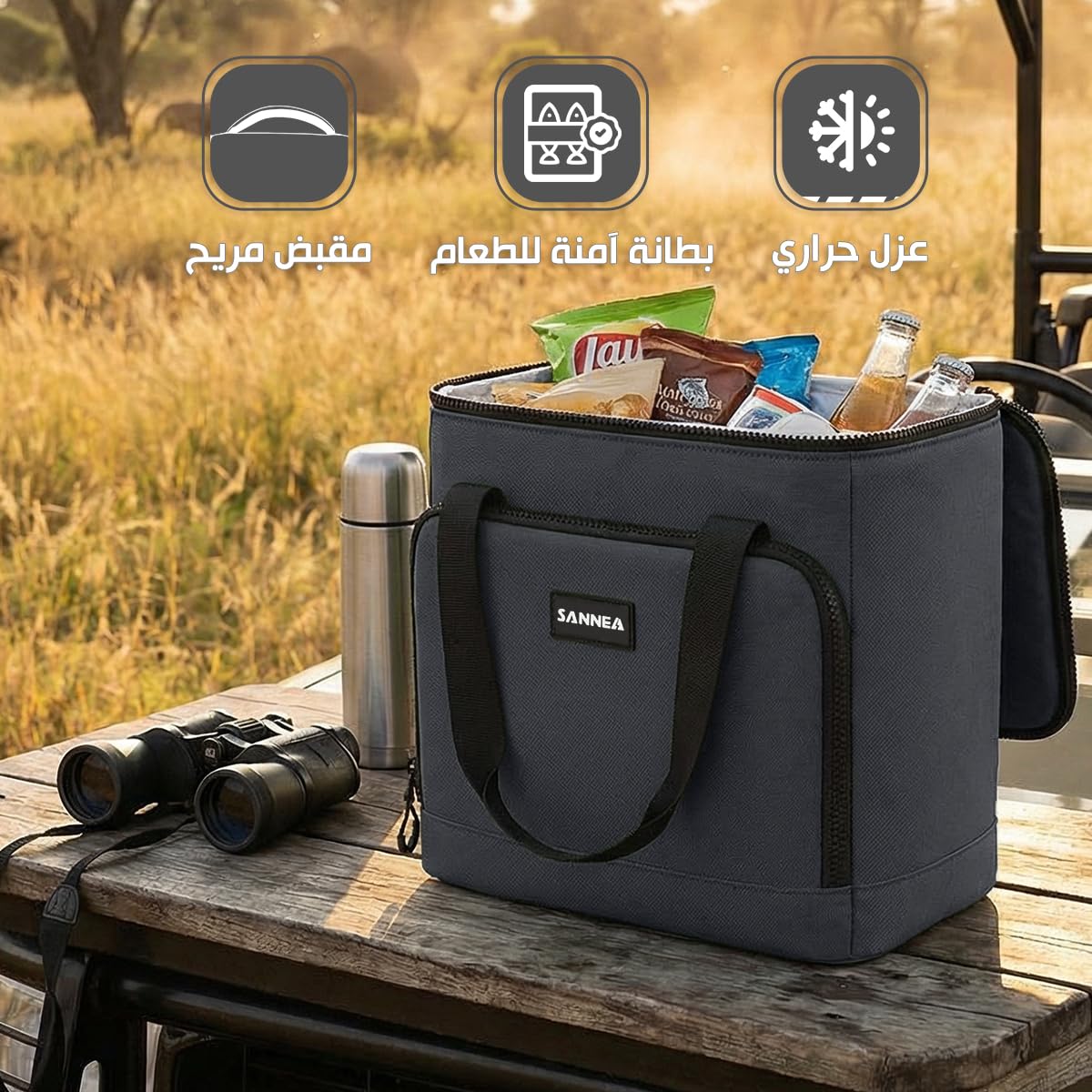 Lunch Bag 18 L, Insulated Thermal Cooler Tote, Waterproof Leakproof Food Storage for Hot and Cold Meals, Work, School, Picnic and Travel, BB-563 (Grey) - image 2