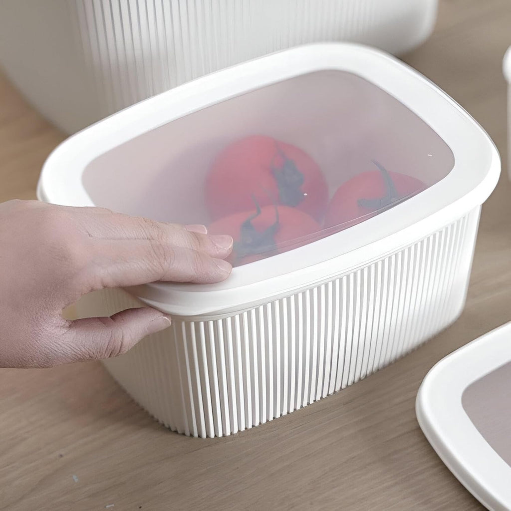 Food Storage Containers - 4 Pcs Serving Bowl Set with Lids, Microwave and Freezer Preservation Tableware Bowls for Prep, Mix & Store, leak proof, Easy to clean (Grey) - image 4