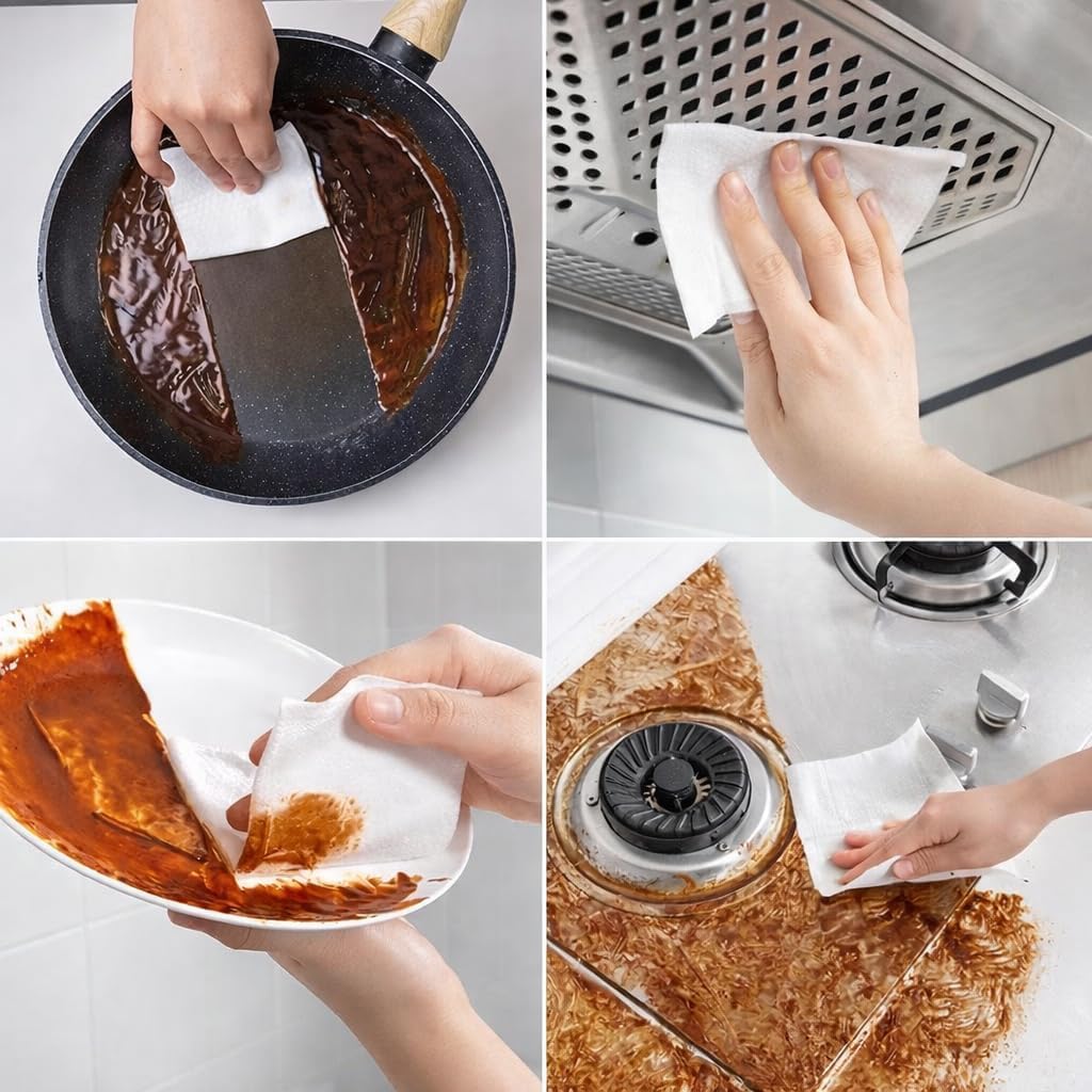 Kitchen Cleaning Wipes, 80 Thick Degreasing Wet Wipes with One-Pump Dispenser for Stovetops, Range Hoods, Countertops and Greasy Surfaces - image 6