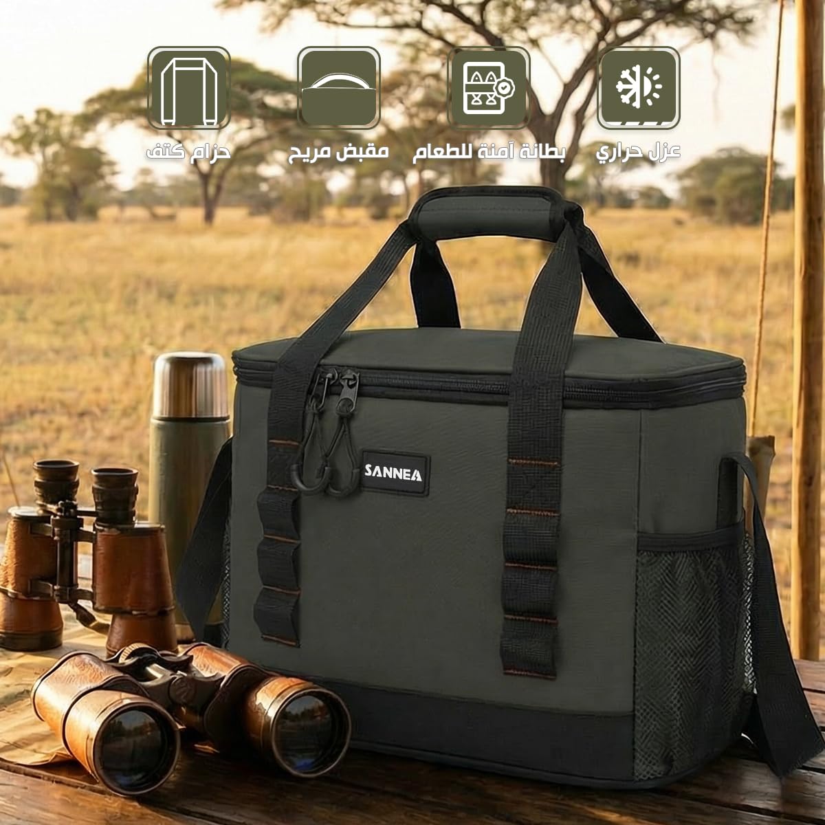 Insulated Lunch Bag 19L, Large Thermal Cooler Tote with Leak-Resistant Lining for Hot and Cold Food, Reusable Meal Bag for Work, School, Travel and Picnic, BB-566 (Green) - image 2