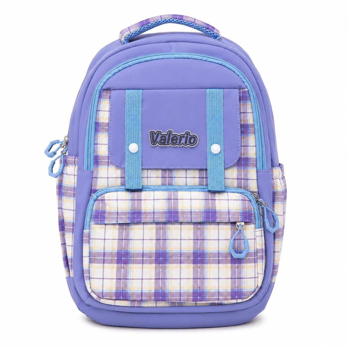 School Backpack for Nursery and Travel, Multi-Pocket Student Bookbag with Multiple Compartments, Front Pockets and Practical Everyday Size, Plaid - image 1