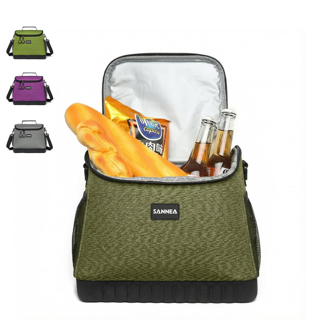 Insulated Lunch Bag 15L, Large Thermal Cooler Tote with Leak-Resistant Lining for Hot and Cold Meals, Reusable Lunch Box Carrier for Work, School, Picnic and Travel, BB-518, Brown - image 1