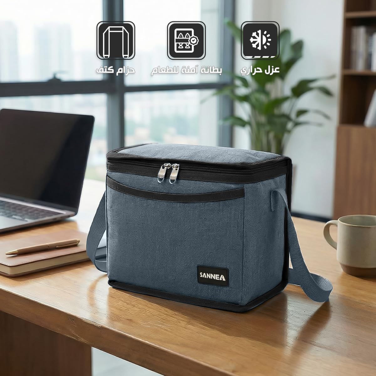 Lunch Bag 5L Insulated Thermal Cooler Tote Waterproof Leakproof Lining Reusable Food Storage Carrier for Work School Picnic Travel BB-540 (Black) - image 2