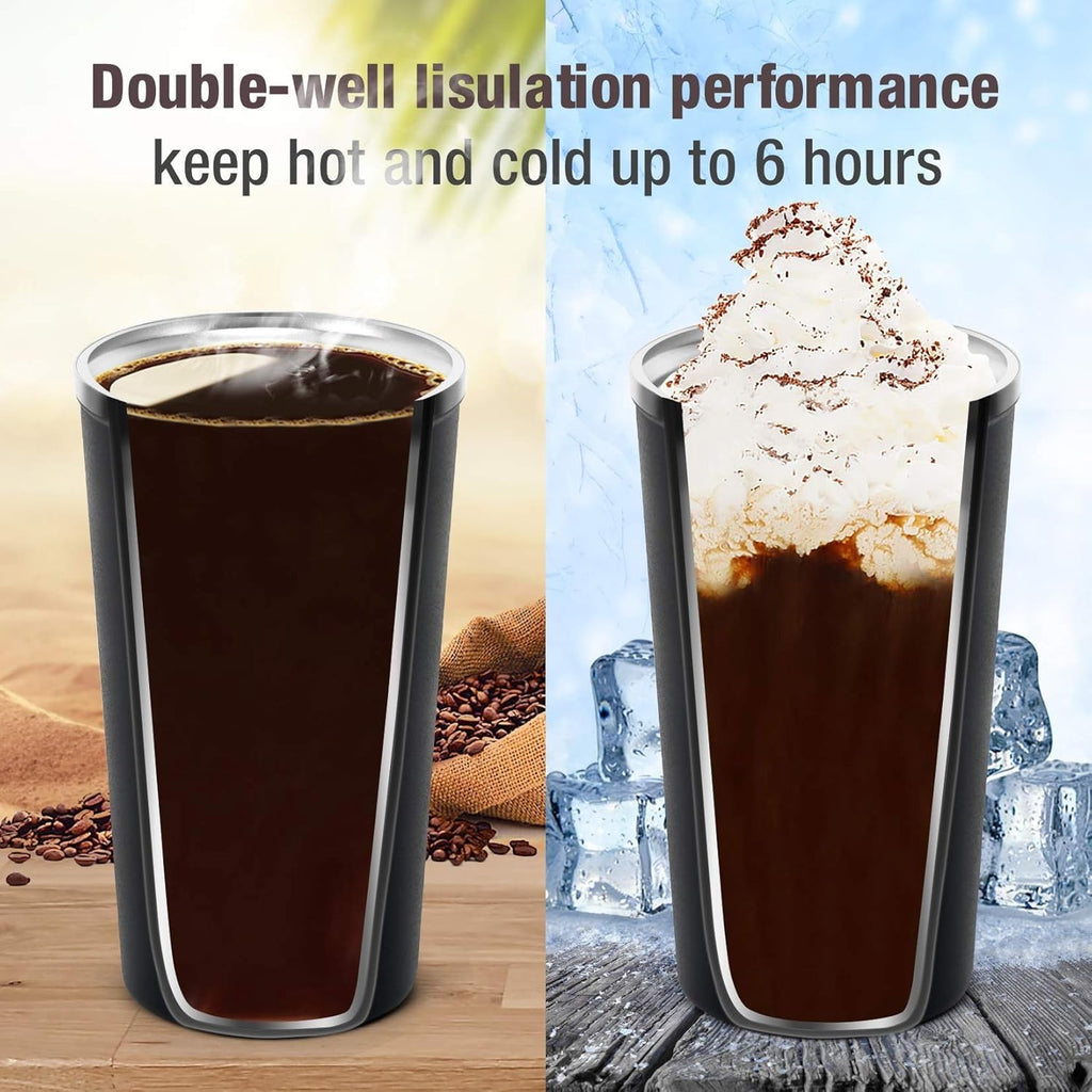 Travel Mug 520ml, Stainless Steel Thermal Coffee Cup with Suction Base and Leak-Resistant Lid for Hot and Cold Drinks, Office, Home and Car, White - image 2