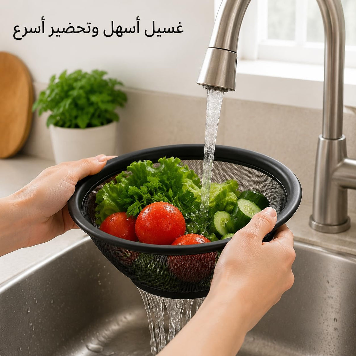 Colander, Stainless Steel Mesh Strainer Basket with Tall Rim, Heavy-Duty Kitchen Drainer for Pasta, Vegetables, Fruit Washing and Food Preparation, Small - image 7