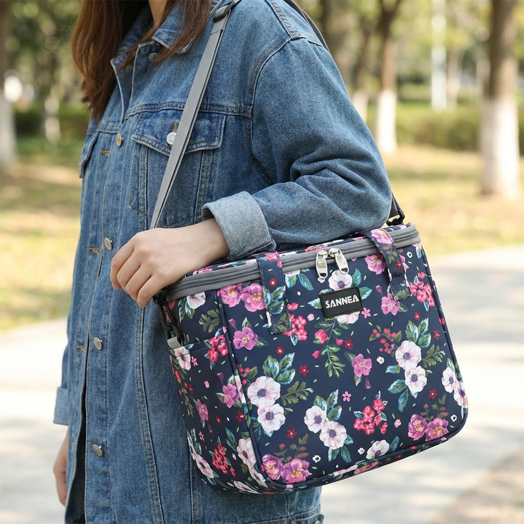 Insulated Lunch Bag 7L Thermal Lunch Box Cooler Tote, Waterproof Leakproof Food Storage Bag for Work School Picnic Travel, hanso, BB-547 (Floral) - image 6