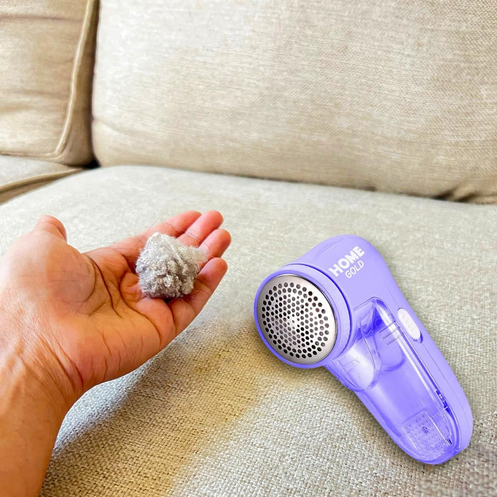 Lint Remover for Clothes, 3W Fabric Shaver with Honeycomb Mesh, Low-Noise Design for Removing Fuzz and Pilling from Garments, Mauve, Home Gold HG-090 - image 7