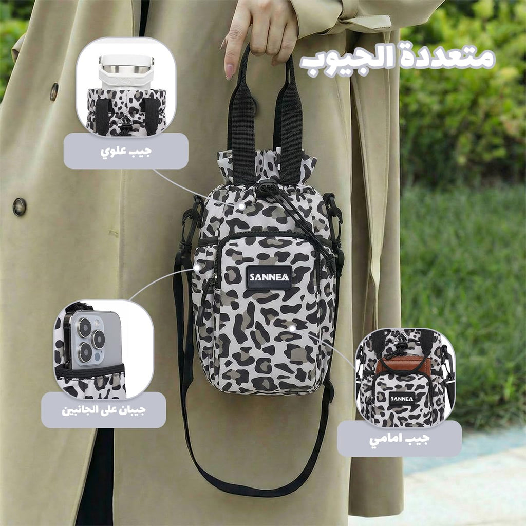 Insulated Lunch Bag 1.5L, Compact Thermal Cooler Tote with Leak-Resistant Lining for Small Food Containers, Snacks, Office, School, Travel and Picnic, BB-532, (Leopard White) - image 4