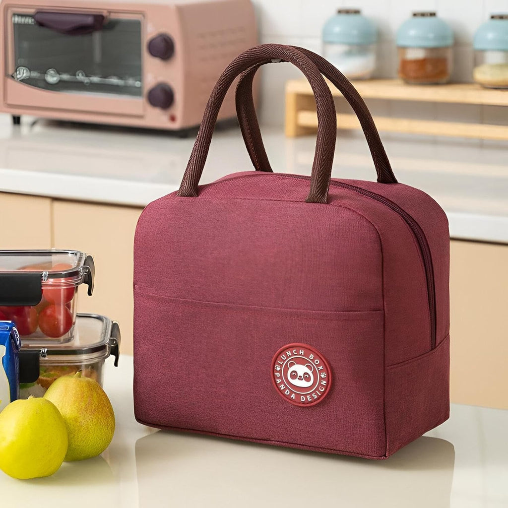 Insulated Lunch Bag, 1.5L Portable Foldable Food Storage Tote with Thermal Lining and Water-Resistant Exterior for Work, School, Travel, Beach and Picnic (Red) - image 6