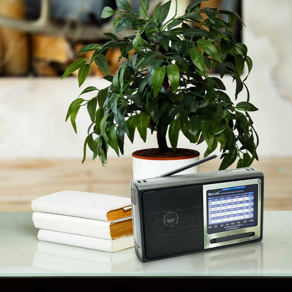 Portable Radio FM AM SW 9 Bands, High-Sensitivity Rechargeable Radio with Speaker and Rod Antenna for Home Travel Outdoor, RX-3050 (Silver) - image 7
