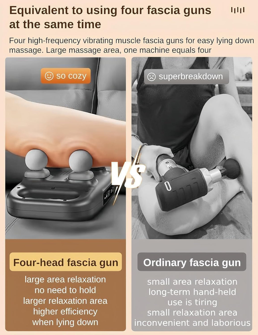 Massage Gun Deep Tissue Muscle Massager, 20 Levels, 6 Modes, 4 Heads, 12W Motor, LCD Display and 120-Minute Runtime for Back, Neck, Shoulders, Legs and Fitness Recover, JBY-328 (Black) - image 6
