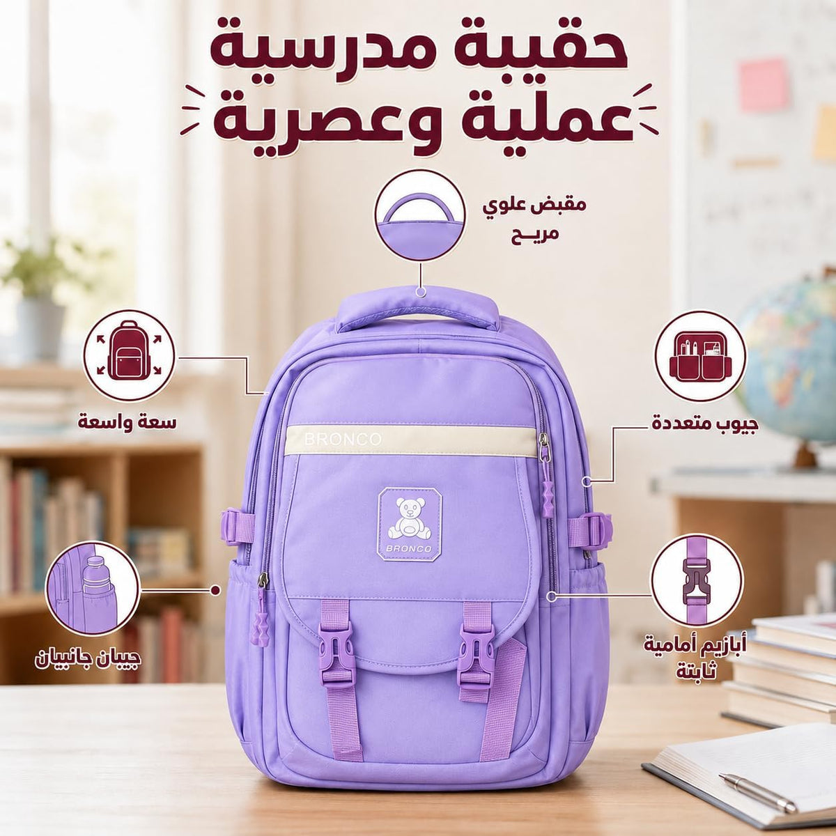 School Backpack for Boys, Large Capacity Lightweight Nylon Bookbag with Multiple Pockets, Breathable Wear-Resistant Student Bag for School, Daily Use and Travel - image 4
