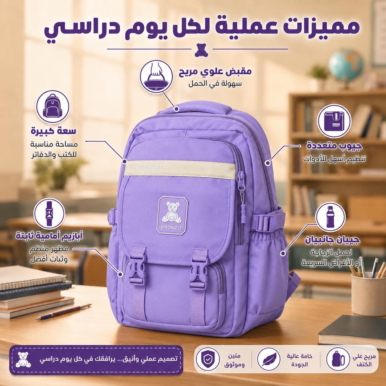 School Backpack for Boys, Large Capacity Lightweight Nylon Bookbag with Multiple Pockets, Breathable Wear-Resistant Student Bag for School, Daily Use and Travel - image 5