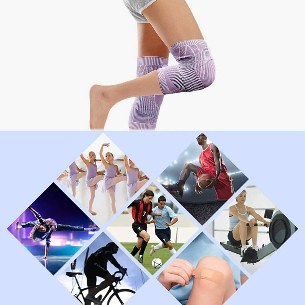 Knee Brace Compression Sleeve with Adjustable Strap, Breathable 3D Knit Elastic Knee Support for Men and Women, Running Gym Sports (Knee NO:7845) - image 7