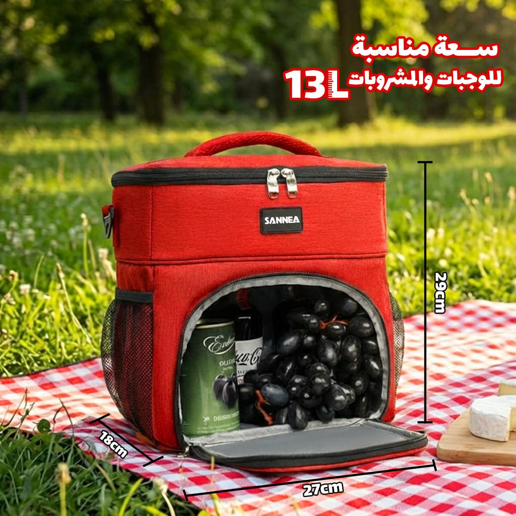Insulated Lunch Bag 13L, Thermal Cooler Tote with Leak-Resistant Lining for Hot and Cold Food, Reusable Meal Bag for Work, School, Picnic and Travel, BB-527, (Red) - image 3