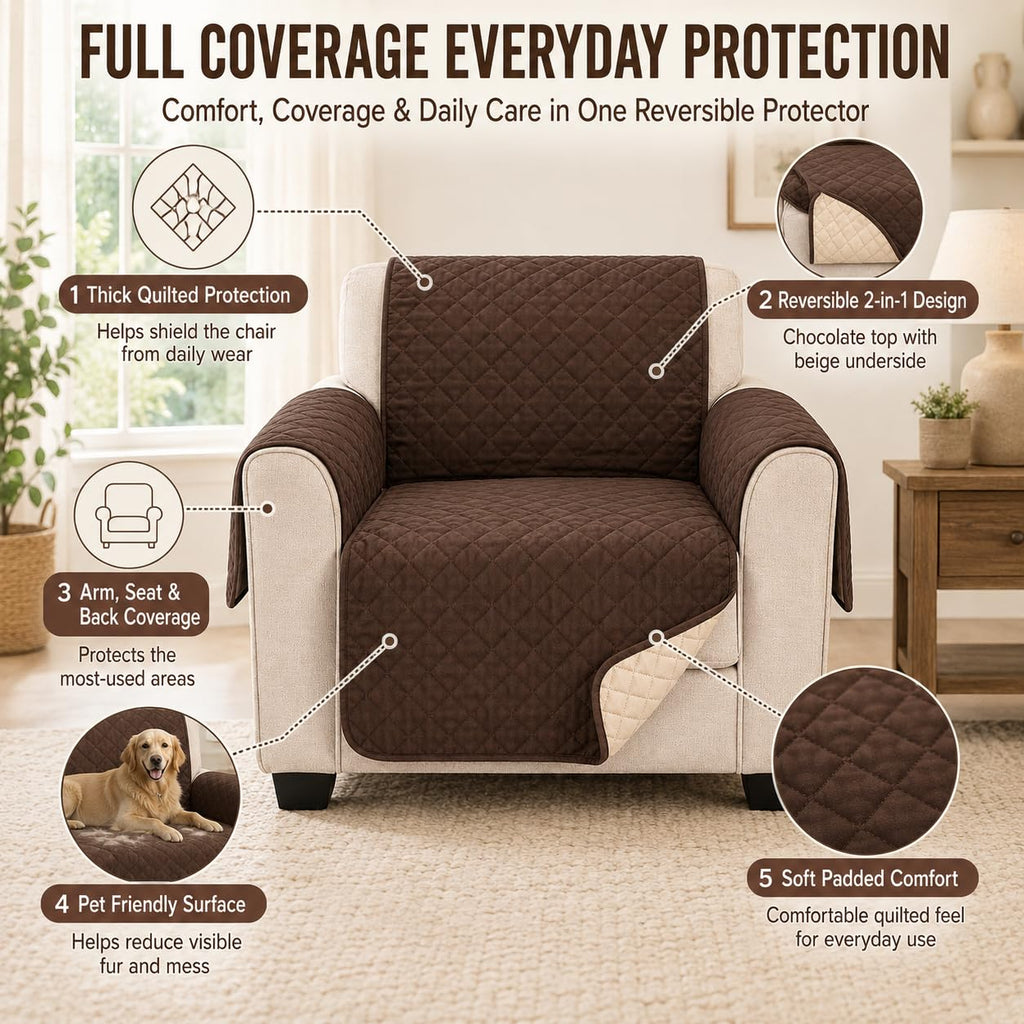 Chair Cover Non-Slip Furniture Protector Washable Slipcover for Pets, SB-280 - image 3