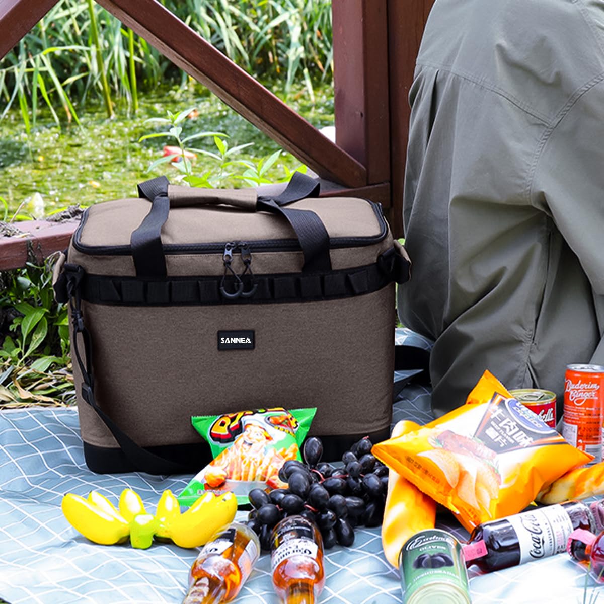 Lunch Bag 26L Large Insulated Thermal Cooler Tote, Waterproof Leakproof Food Storage Bag for Work School Travel Picnic, BB-517 (Brown, 26 L) - image 7