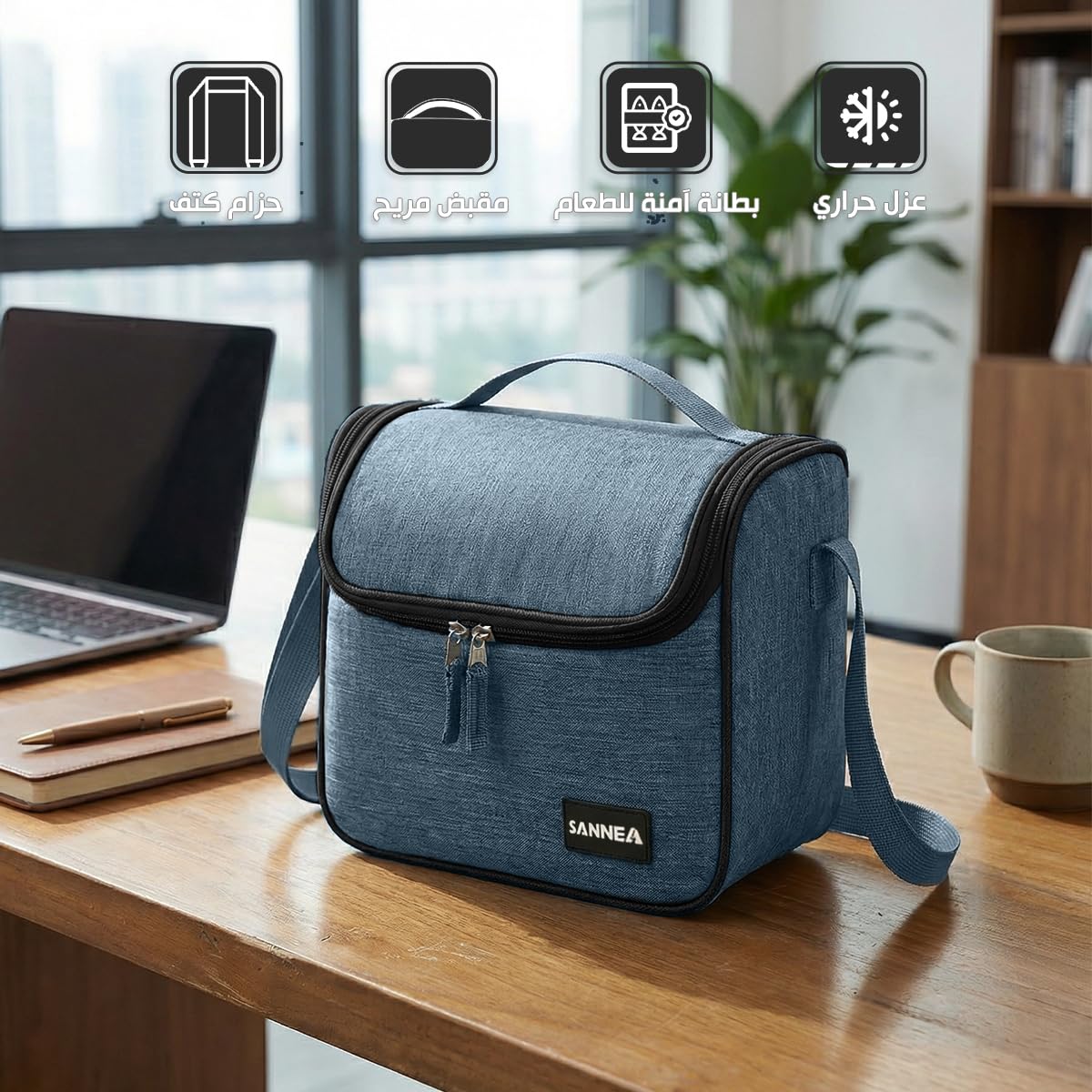 Lunch Bag 6L Insulated Thermal Cooler Tote Waterproof Leak-Resistant Food Storage for Work School Picnic Travel Black BB-539 - image 2
