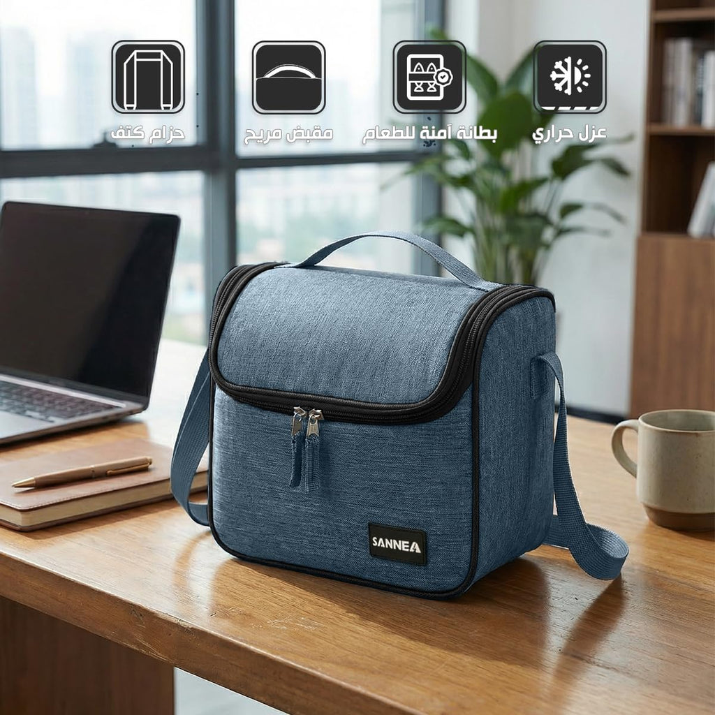 Lunch Bag 6L Insulated Thermal Cooler Tote, Waterproof Leak Resistant Food Storage Bag for Work School Picnic Travel, BB-539 (Black) - image 2