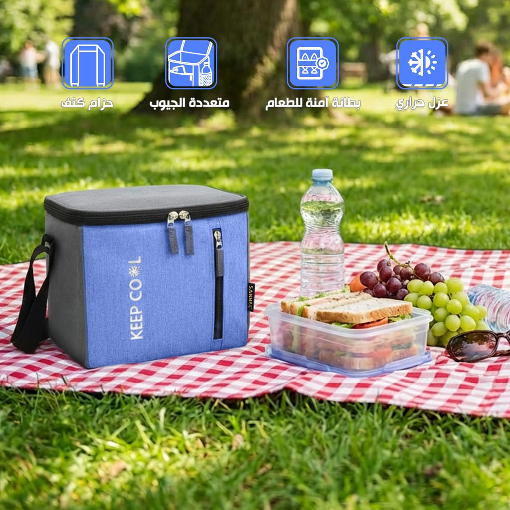 Insulated Lunch Bag 8L Thermal Food Cooler Tote, Water-Resistant Leak-Resistant Lunch Box Carrier for Work School Picnic Travel, BB-525 (Light Blue) - image 2