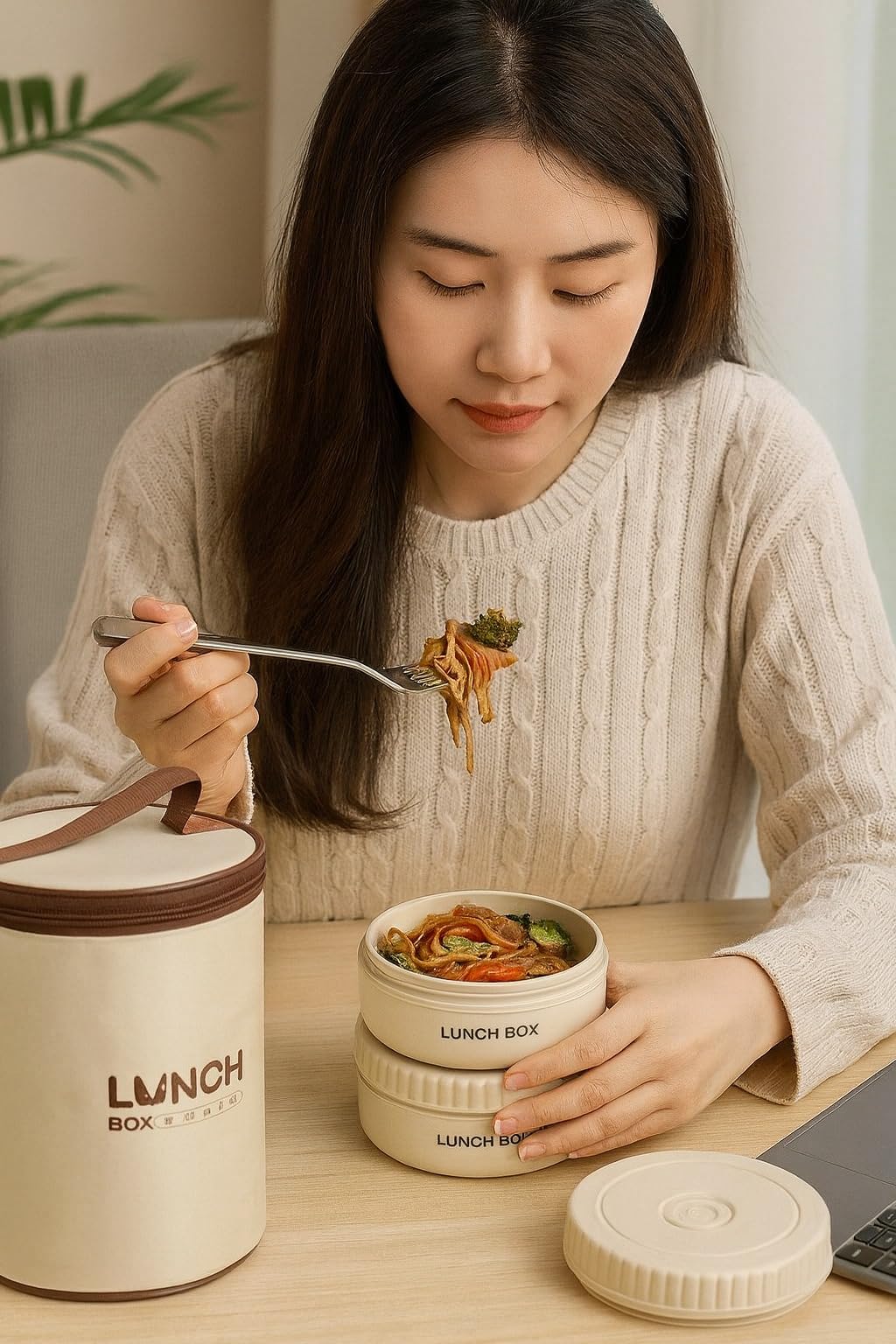 Lunch Box Set Stainless Steel Thermal Bento, 3 Pcs Stackable Leakproof Food Container with Insulated Bag for School, Work, Travel and Picnic, 200ml/200ml/400ml, HH-46 - image 7