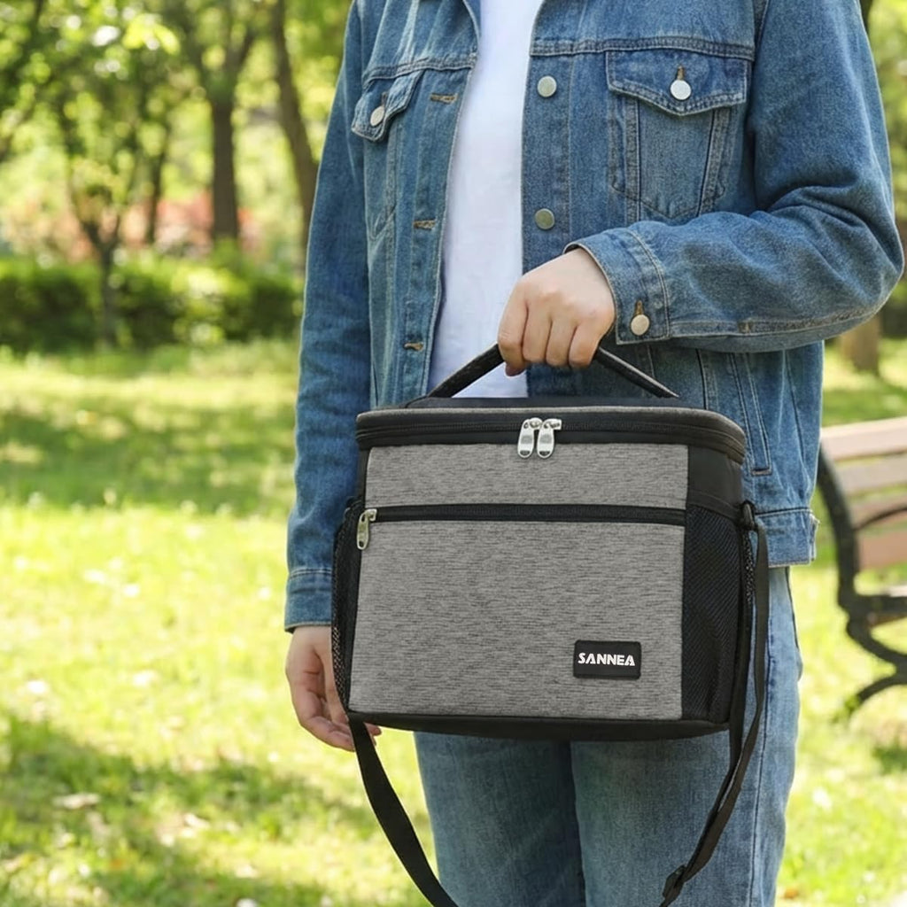 Lunch Bag 9 L, Insulated Thermal Cooler Tote, Waterproof Leakproof Food Storage for Hot and Cold Meals, Work, School, Picnic and Travel, BB-520 (Grey) - image 6