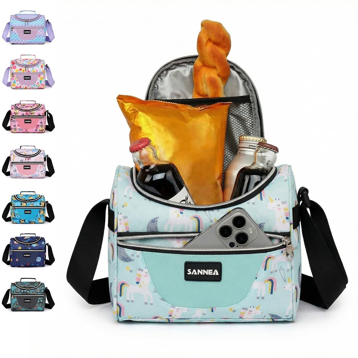 Insulated Lunch Bag 7L, Thermal Food Cooler Tote with Leak-Resistant Lining, Reusable Lunch Box Carrier for Work, School, Picnic and Travel, BB-546 (Unicorn) - image 1