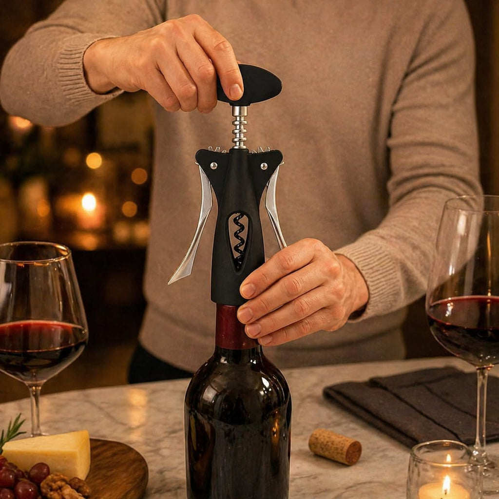 Winged Corkscrew Wine Opener - Manual Bottle Opener Corkscrew with Wing Handle, Heavy Duty Stainless Steel Cork Openers for Party, Bar Tools & Home, Bar Accessories, XD-84 - image 6