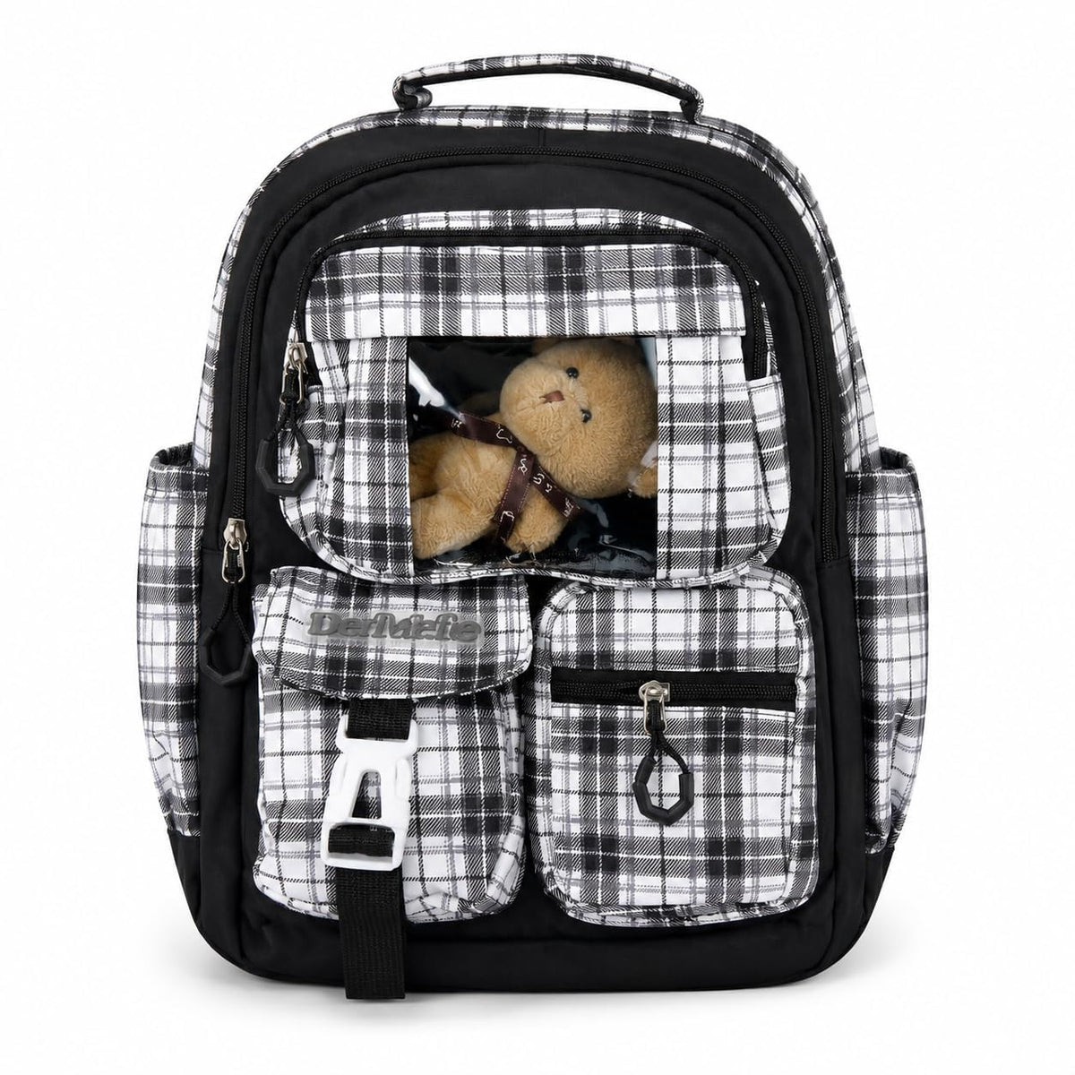 School Backpack for Nursery and Daily Use, Multi-Pocket Student Bookbag for Day Trips, Activities and Everyday Essentials, Plaid - image 1