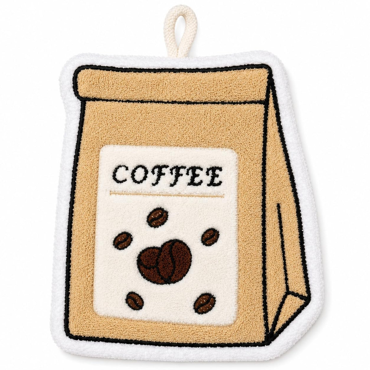 Kitchen Towel, Soft Absorbent Microfiber Hand and Dish Cloth with Hanging Loop, Reusable Towel for Drying Hands, Dishes and Kitchen Surfaces, J-457B, Coffee - image 1