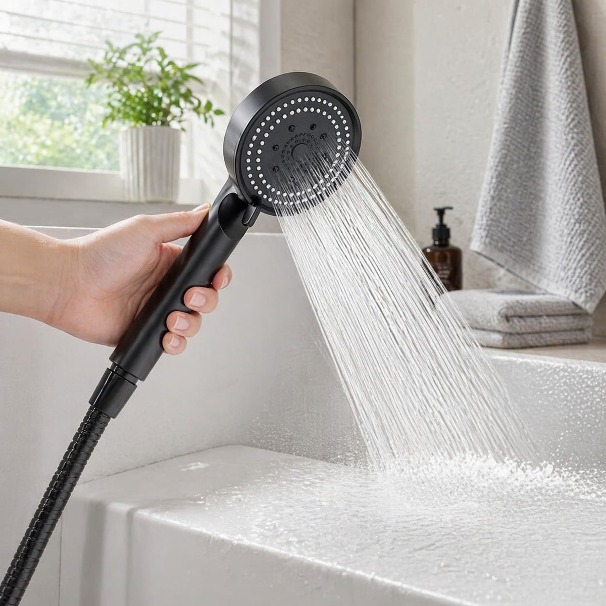 Shower Head High Pressure Handheld 5 Spray Modes Adjustable Settings Bathroom Hand Sprayer for Customised Water Flow and Comfort - image 8
