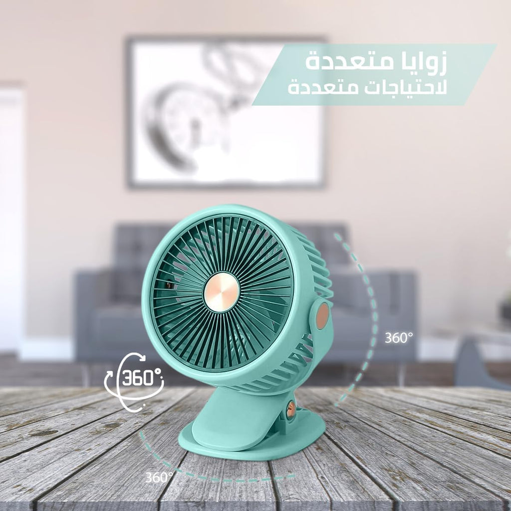 Portable Fan, Mini USB Handheld and Desk Fan with Stand, 3 Speed Settings, Quiet 5W Personal Cooling Fan for Home, Office and Travel, ZB125 (Green) - image 5