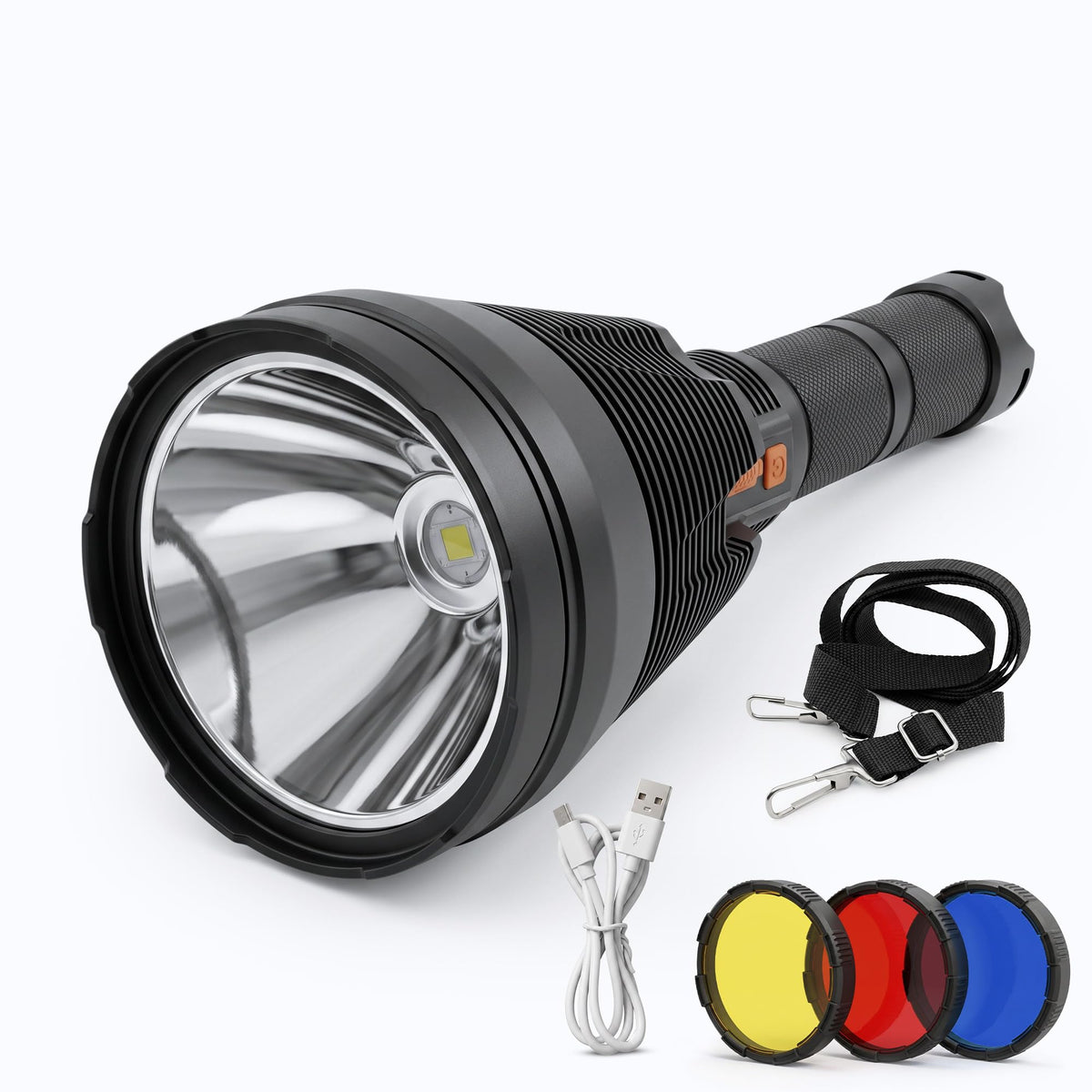 LED Flashlight, High-Power Portable Handheld Emergency Torch with 5 Lighting Modes, Ultra-Bright Big Light Cup, Weather-Resistant Light for Home, Car, Camping and Outdoor Use, W5118 - image 1