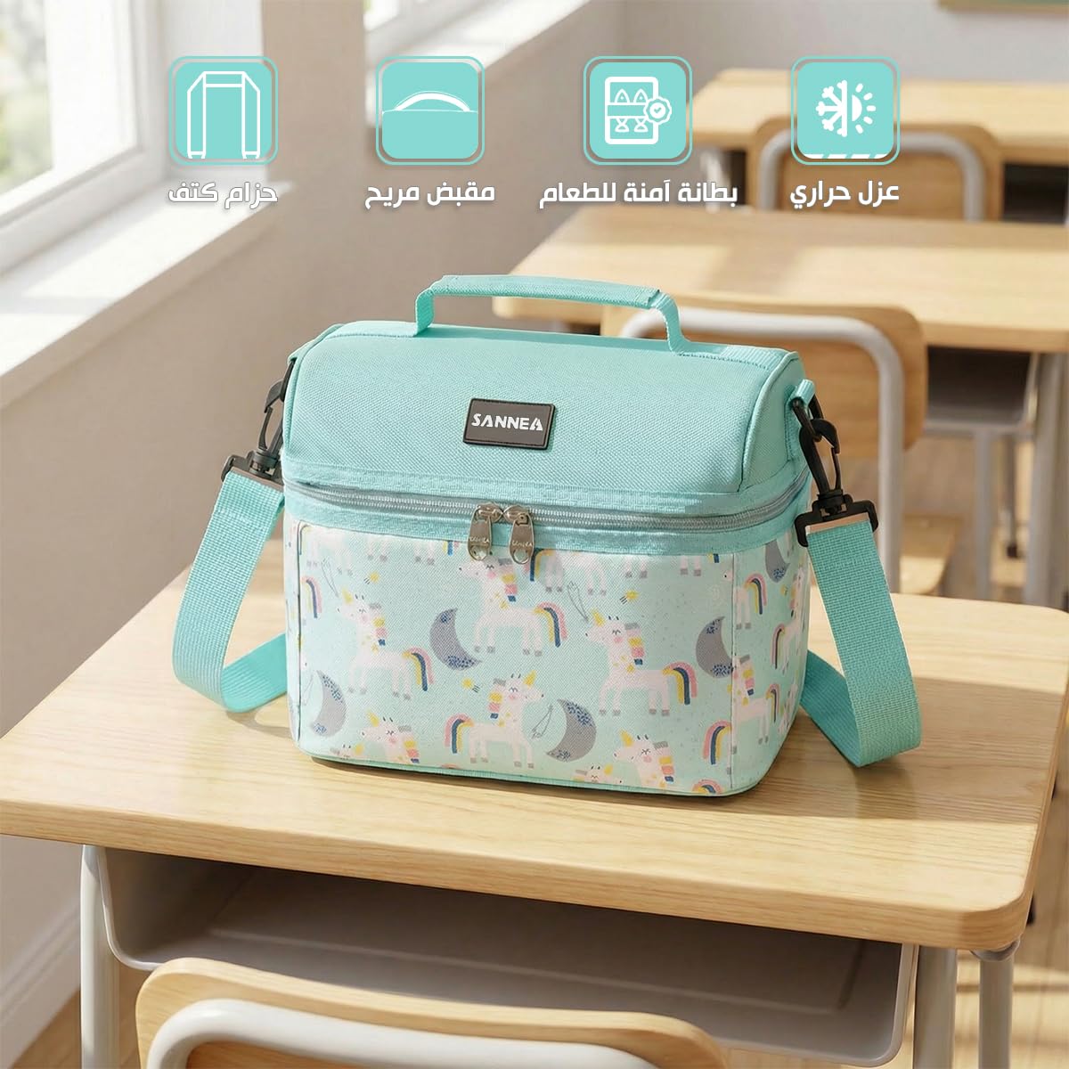 Insulated Lunch Bag 8L, Thermal Meal Prep Tote with Water-Resistant Design and Leak-Resistant Lining for Lunch Box, Containers, Work, School, Picnic and Travel, BB-545 (Unicorn) - image 2