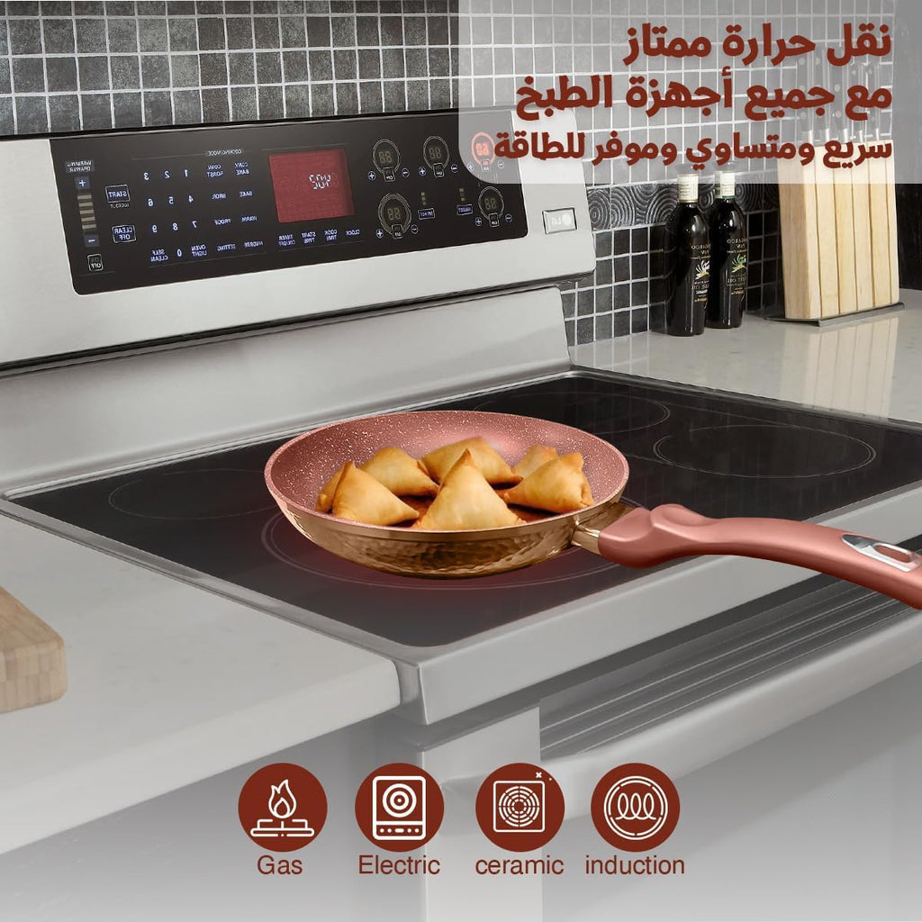 Nonstick Frying Pan 26cm, Granite-Coated Cookware with Soft-Touch Silicone Handle, Easy-Clean Skillet for Eggs, Pancakes and Daily Cooking, Gas Stove Compatible - image 4