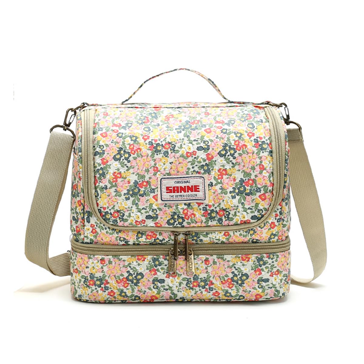 Lunch Bag 11 L, Insulated Thermal Cooler Tote, Waterproof Leak-Resistant Food Storage with Wide Opening for Work, School, Picnic and Travel, BB-549 (Liberty Floral) - image 1