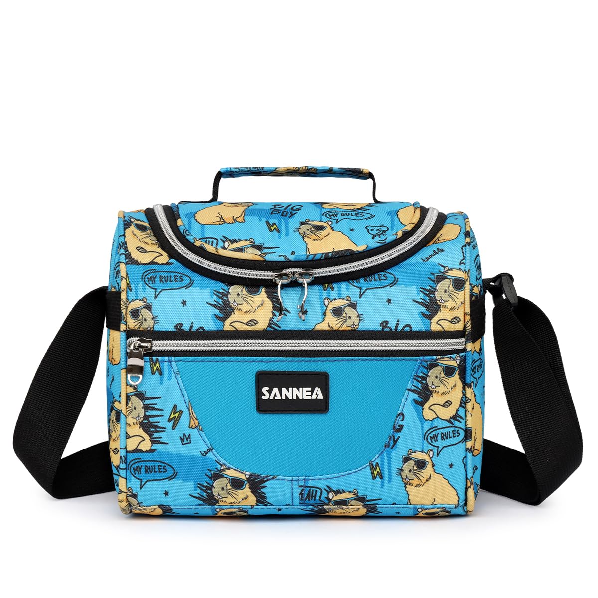 Insulated Lunch Bag 7L, Thermal Cooler Tote with Leak-Resistant Lining for Hot and Cold Food, Reusable Meal Bag for Work, School, Picnic and Travel, BB-546, (Bear Comic) - image 1