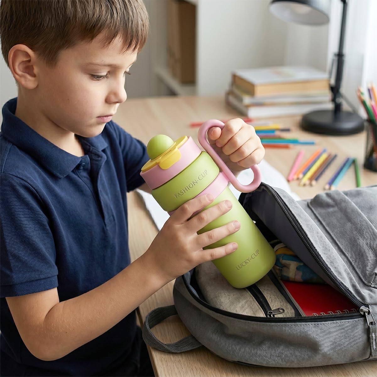 Travel Tumbler 900ml, Vacuum Insulated Stainless Steel Cup with Carry Handle and Straw Lid for Hot and Cold Drinks, Car, Office, Gym and Travel, F-1544 - image 6