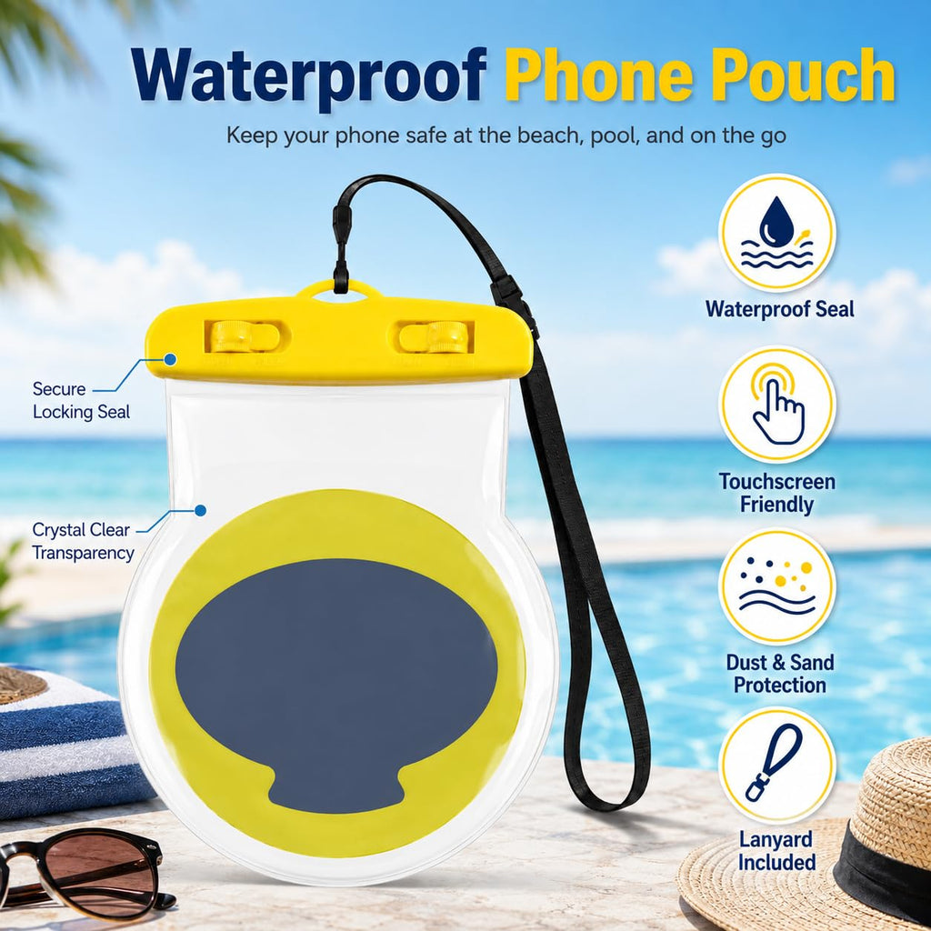 Waterproof Phone Pouch, Touchscreen Dry Bag for Smartphones up to 7 Inches with Neoprene Body and Carry Strap for Swimming, Beach, Pool and Travel, Bat Design - image 2