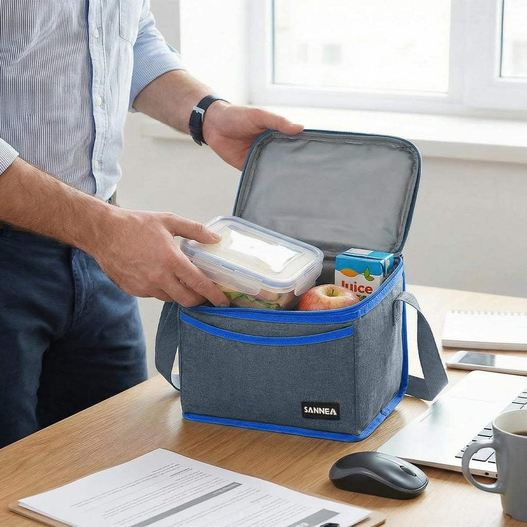 Lunch Bag 5 L, Insulated Thermal Cooler Tote, Waterproof Leak-Resistant Reusable Food Carrier for Hot and Cold Meals, Work, School, Picnic and Travel, BB-540 (Blue) - image 6