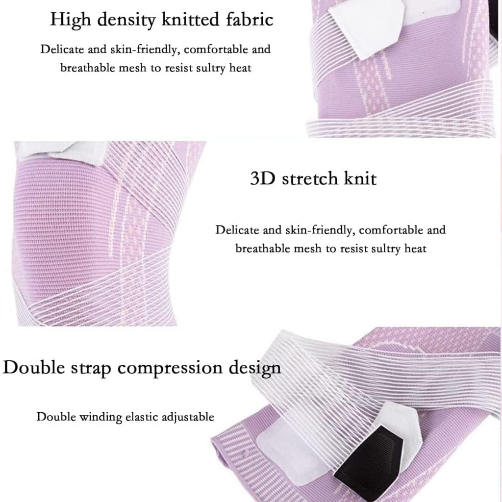 Knee Brace Compression Sleeve with Adjustable Strap, Breathable 3D Knit Elastic Knee Support for Men and Women, Running Gym Sports (Knee NO:7845) - image 2