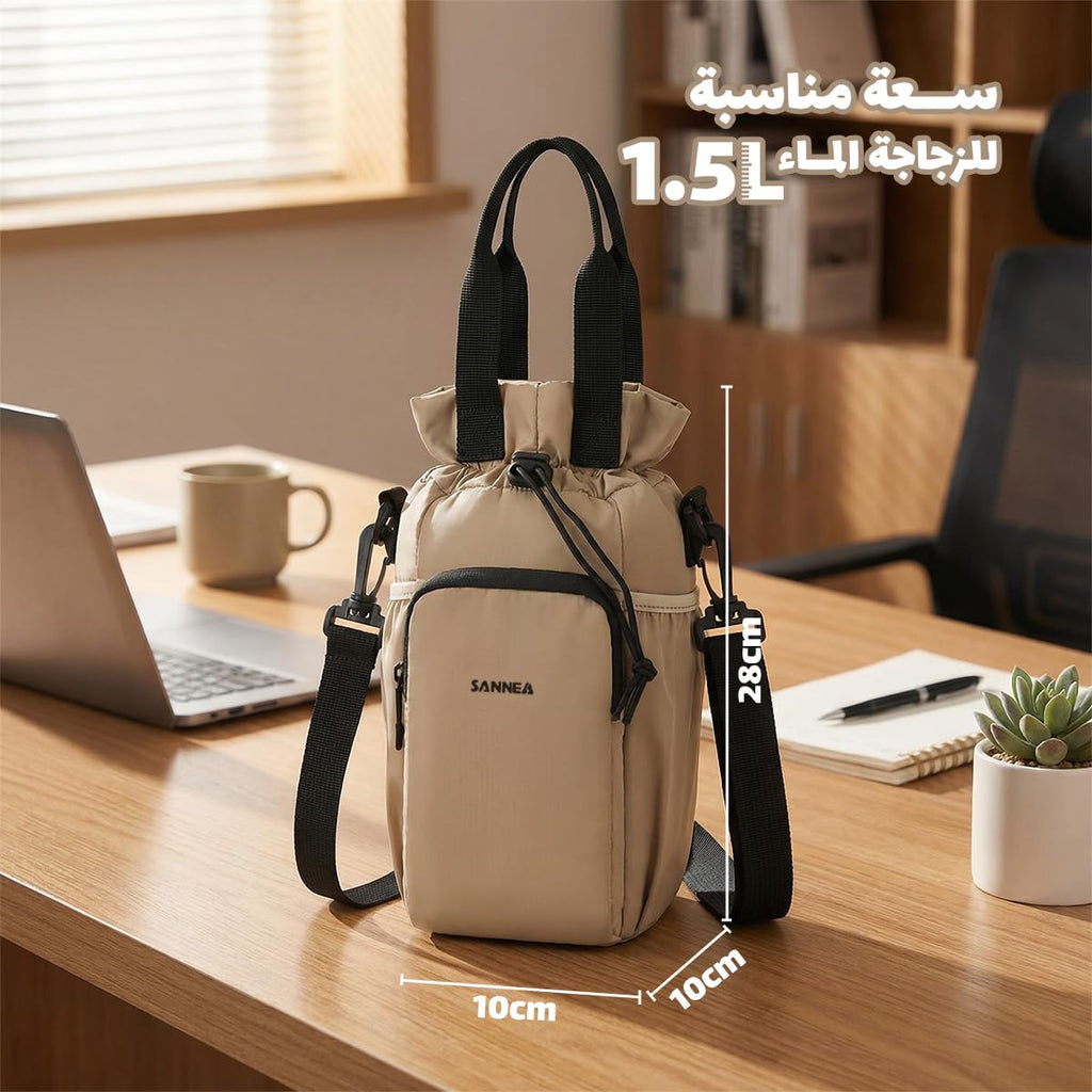 Insulated Lunch Bag 1.5L Thermal Cooler Tote, Waterproof Leakproof Small Food Storage Bag for Work School Travel Picnic, BB-532 (Beige) - image 3