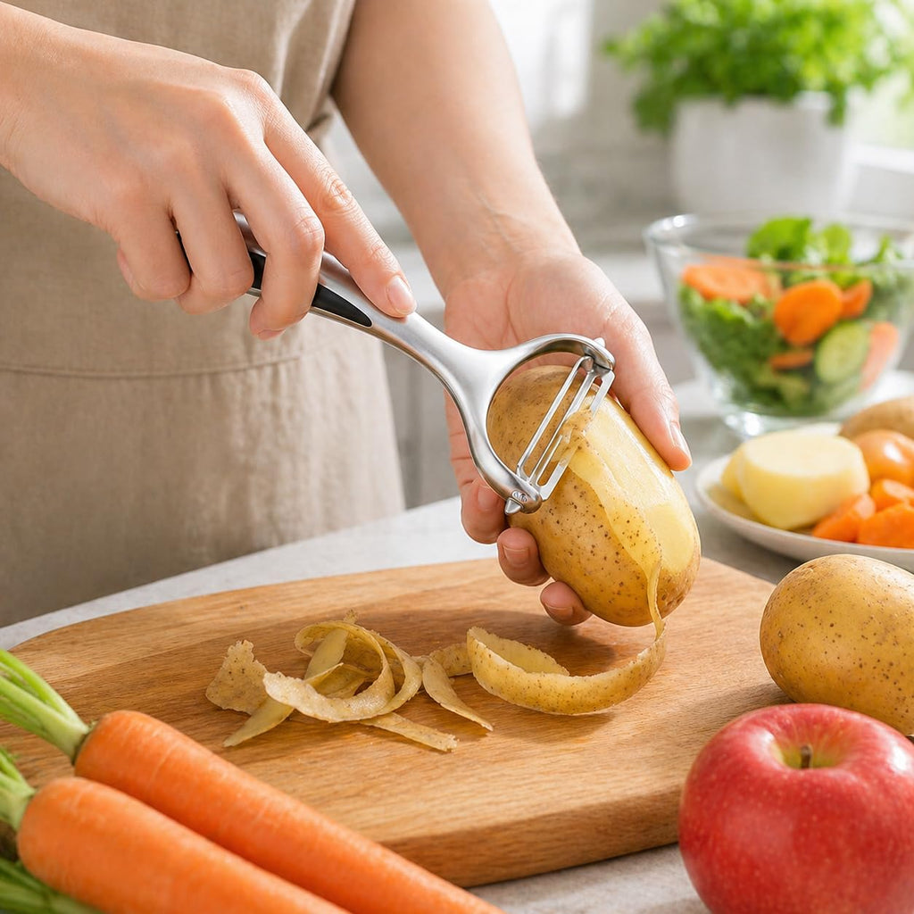 Vegetable Peeler Potato Peelers Fruit Peeler - Premium Stainless Steel Manual Peeler with Sharp Blade for Vegetables & Fruits, Non-Slip Handle, Multi-Functional Peeling Knife for Home use, XE-444 - image 6