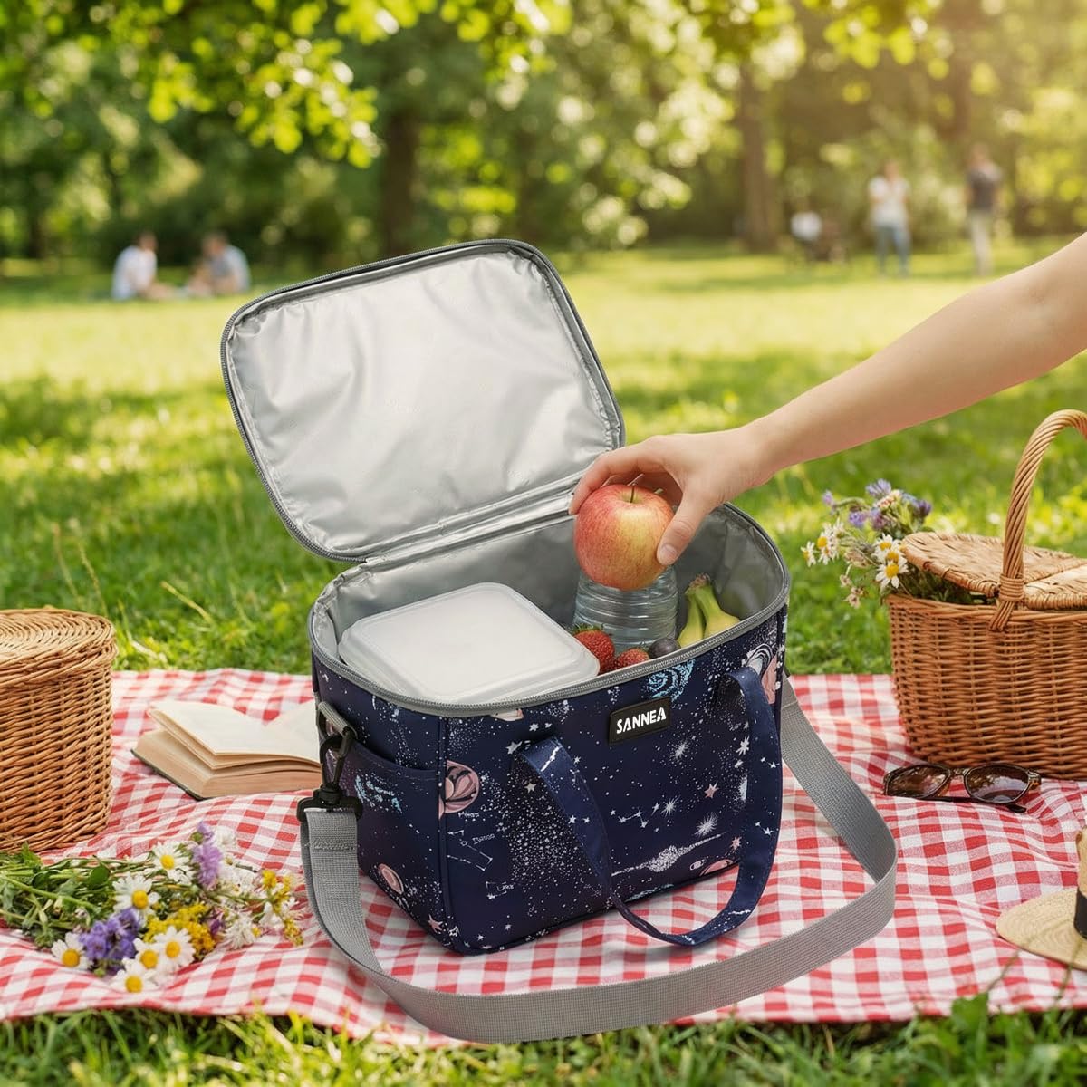 Lunch Bag 7 L, Insulated Thermal Cooler Tote, Waterproof Leakproof Food Storage Carrier for Work, School, Travel, Picnic, Hot and Cold Meals, BB-547 (Space) - image 5
